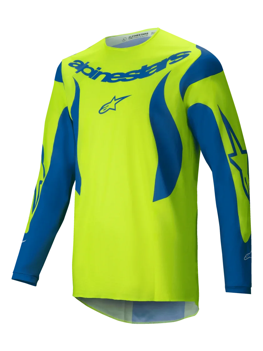 あおい Camisa Alpinestars Fluid Haul 25 Amarelo Flúor/Azul - Spinelli